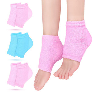Cross-border feather yarn gel socks heel protective cover lock Water anti-crack heel socks heel cover heel socks in stock