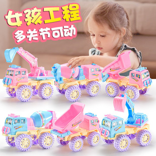 Net red children's engineering vehicle toy simulation mixing excavator suit baby sand digging tool for boys and girls beach buggy