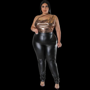 2023 Cross-border PU Leather Pants Women's Outer Wear Autumn Artificial Leather Anti-leather Leggings