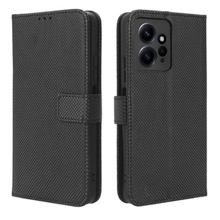 Для Red Rice Redmi Note 12 4G Чехол для мобильного телефона с ромбовидным узором флип-чехол для карт Кожаный чехол для защиты от зарубежных стран