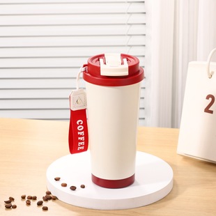 Lily of the valley flower ceramic liner vacuum insulation cup office business high color value coffee cup portable suction cup customization