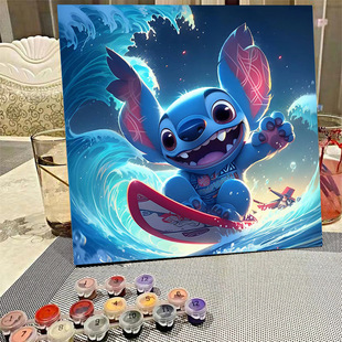Oil painting diy digital oil painting wholesale children's cartoon animation acrylic painting summer graffiti coloring decoration hanging painting