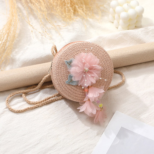 Cute Pastoral Style New Chinese Straw Bag Women's 2025 New Arrival Seaside Hand-woven Straw Bag Hat Crossbody Bag