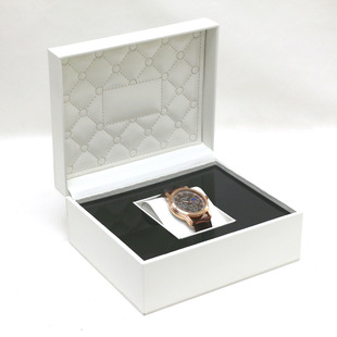 Factory in stock watch leather box right angle brushed pu leather watch box foreign trade new jewelry display box gift