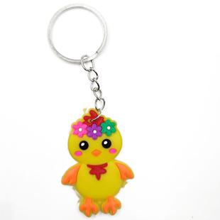 Cross-border new forest animal key chain PVC soft rubber children's jewelry car pendant key ring bag cute