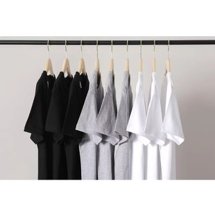 Cross-border Men's Cotton Short-sleeved T-shirt Men's 2025 Summer New Loose Impervious Solid Color Base Shirt Trendy Top for Women