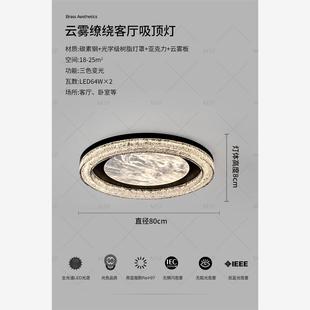 Copper Minimalist Living Room Iron Bottom Resin Ceiling Lamp Modern Simple Cloud High-end Designer 2025 New