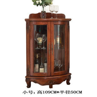 American Solid Wood Corner Cabinet Living Room Corner Storage Cabinet European Wall Corner Cabinet Corner Rack Wine Cabinet Triangle Bedroom