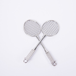 Simulation Mini Metal Badminton Racket Pendant Creative Bag Keychain Hanging Club Activities Small Gifts