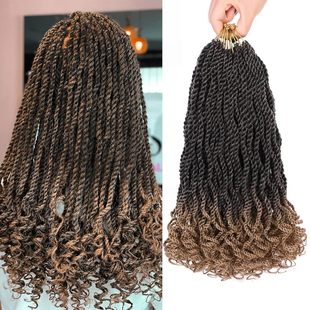 Chemical fiber high temperature silk 12 inch two braided tail crochet hair Senegalese Twist crochet hair
