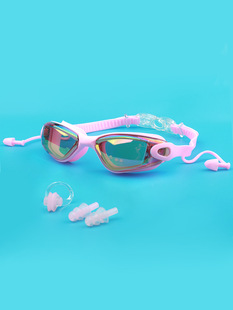 Shenyu 6978 Colorful Electroplated Anti-fog and Anti-ultraviolet Silicone Swimming Goggles with Ear Plug