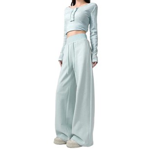 2025 New Style Drawstring Sports Pants Women's Loose Comfortable Casual Wide Leg Pants High Waist All-match Slimming Straight Pants