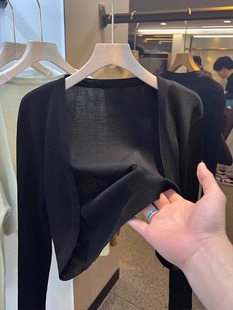 One-piece delivery thin ice silk knitted cardigan women's spring and summer Korean-style age-reducing shawl short top sun protection air conditioning shirt