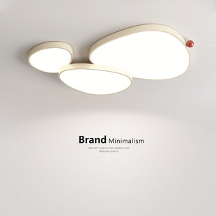 Living Room Ceiling Lamp Simple Modern Atmosphere Household Room Bedroom Lamp French Cream Style Pebble Hall Main Lamp