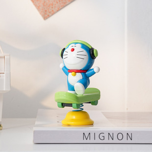 Симпатичные мультяшные настольные украшения подлинные Doraemon Shake Car Cooking креативные декомпрессионные украшения электромобиля