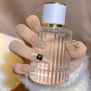 New nail art perfume bottle colored diamond jewelry painting oil painting bow 5 words exquisite alloy perfume bottle ZS-1077