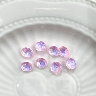 New K9 pink crystal Aurora nail drill pop flash pastel glass stars Square round diy diy accessories
