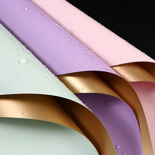 Double-sided gold-plated paper 20 waterproof thickened flower wrapping paper package bouquet golden Ouya paper flow gold flower shop material