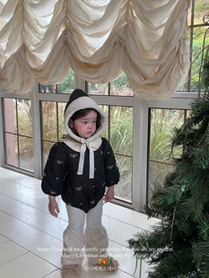 Jenny Children's Wear Baby Winter Thickened Climbing Wear Korean Style Baby Girl's Stylisly Bow Jetsuit Cute Doll Collar
