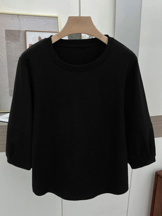 383# Spring 2024 New Fashion Lantern Sleeve Women's T-shirt Base Shirt Middle Sleeve Top Women's Half Sleeve Spring Dress