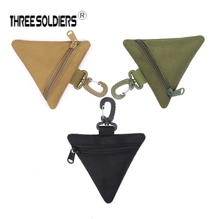 Mini triangle personalized waist hanging change key storage zipper bag outdoor multi-purpose sundries hanging bag