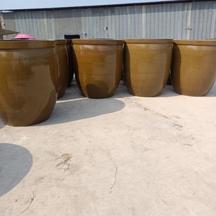 Household Fish Garden Outdoor Landscape Flower Pot Ceramic Tank Lotus Water Lilies Stoneware Old-fashioned Pickled Vegetables Water Tank Sauce Tank