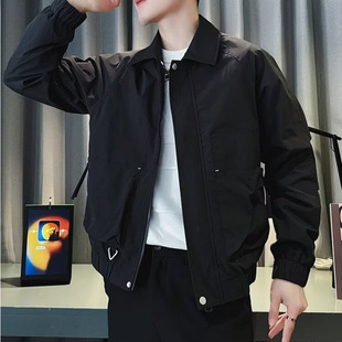 Men's Fashionable Brand New Lapel Jacket Men's Spring and Autumn Casual Short Bomber Jacket Men's 2024 New Men's