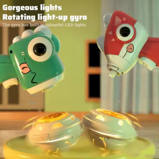 Cross-border New Products Children's Dinosaur Luminous UFO Gyro Gun Educational Interactive Toys