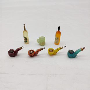 Mini Artificial Pipe Wine Bottle Wine Glass Cup Shape Toy Ornaments