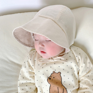 Baby Spring and Autumn Thin Large Brim Sun Protection Hat Baby Girl Princess Hat Newborn Cute Super Cute Palace Hat Summer