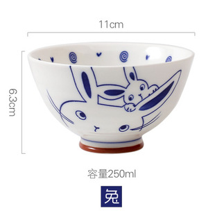Italian cartoon Chinese ceramic rice bowl creative twelve zodiac bowl set home high foot anti-scald ceramic bowl