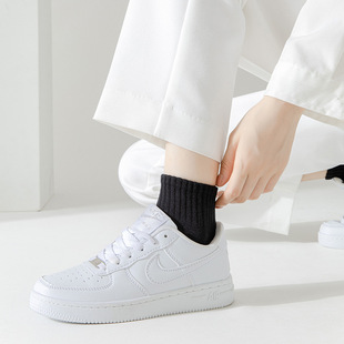 White socks women's socks solid color sports low waist cotton socks ins trendy spring and summer thin all-match Japanese short socks