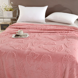 Jacquard Tower Fleece Blanket Double-sided Thickened Blanket Office Nap Blanket Solid Color Gift Blanket Cross-border Blanket Wholesale
