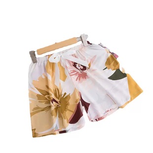 Cotton Silk Shorts Women's Summer New 45 plus size Artificial Cotton Pajama Pants Thin Small Floral Printed Outer Wear Pants