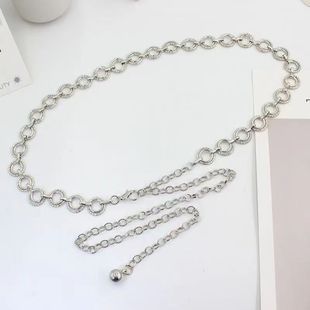 Wild металлический ринг пояс ретро тонкая талия цепь женская маленькая ароматная мода костюм регулируемая цепочка талии аксессуары