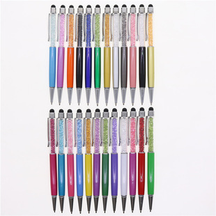 Metal Crystal Pen High Color Value Ballpoint Pen Metal Diamond Pen Gel Pen Flat Touch Touch Screen Gift Advertising Pen