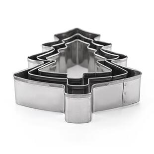 Stainless steel biscuit mold 3-piece Christmas tree biscuit mold baking utensils fondant cutting mold cake mold