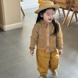 Girls' Coat 2025 New Spring Outdoor Children's Rush Clothes Fashionable Cool Handsome Thin Baby Hooded Sunscreen Clothes