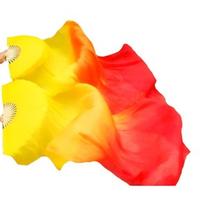 Dance fan three-color gradient flame fan lengthened long silk fan koi copy dance long fan yangko long fan dance fan