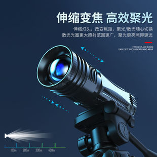 Four light source fishing lamp night fishing lamp blue light flashlight strong bright high power wild fishing night light wholesale