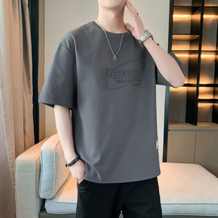 Men's 2025 Summer New American Style Retro Short-sleeved T-shirt Design Loose All-match Japanese Style Round Neck Ins Fashionable Brand Top