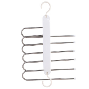 Folding Trouser Rack Multi-Layer Trouser Storage Hanger Magic Trouser Clip Multi-Functional Stainless Steel Anti-Slip Trouser Hanger