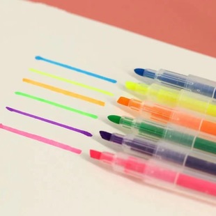 Creative double-headed highlighter suit student stationery key sentence marker color marker graffiti Journal pen