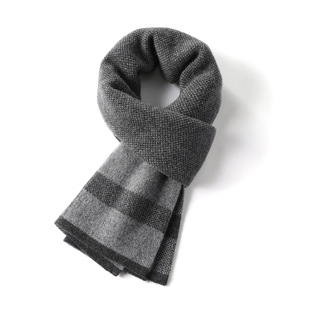 100% Cashmere Classy Men's Scarf Winter Business Thickeneded Warm Plaid Middle-Aged and Elderly Scarf Birthday Gift