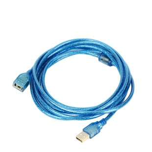 Transparent Blue USB Extension Cable 1.5m Pure Copper USB Data Cable Version 2.0 Multi-Strand Copper USB Male to Female Extension Cable
