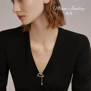 South Korea Cute Cloud Drops Fixed Small Pin Temperament Brooch Designer Shirt Jacket with Collar Pin Buckle