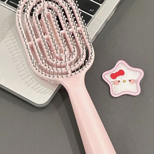 Creative Sanrio hollow massage comb female fluffy shape rib comb long handle bone comb student airbag comb