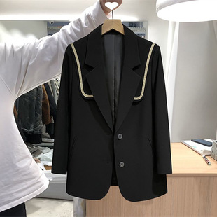 Suit Jacket Women's New Stylish Age-reducing Fashion Autumn High-end Navy Collar Short Suit Top