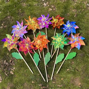 Outdoor Decoration Colorful Laser Windmill Shopping Mall Meichen Courtyard Lawn Lighting Sales Office Homestay Small Windmill