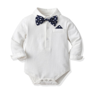 Foreign trade children's clothing autumn new boys' romper suit children's strap flower girl's one-year-old dress suit performance